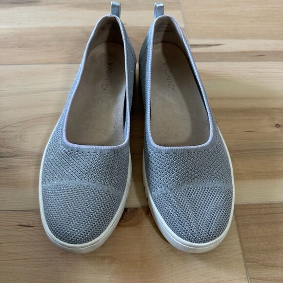 Vionic Womens Size‎ 9.5 Uptown Knit Skimmer Flats Slip On Shoes Shimmer Gray - Picture 2 of 9